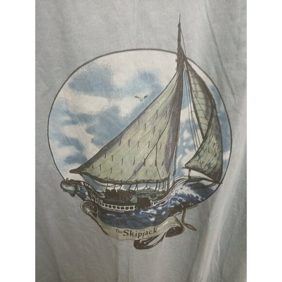VTG Sailboat Sailing T Shirt Mens Xl Light BLUE - Picture 2 of 6